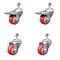 Service Caster 3.5 Inch SS Red Poly 12mm Threaded Stem Caster Total Lock Brake SCC, 2PK SSTSTTL20S3514-PPUB-RED-M1215-2-S-2 - alternate 1